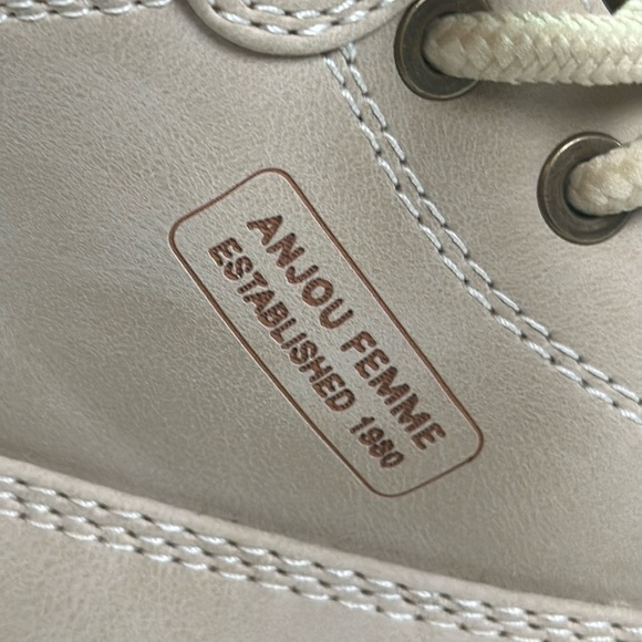 ANJOUFEMME Work Hiking Boots Women Outdoor Ankle Boots Light Khaki Size 8 - Picture 7 of 11